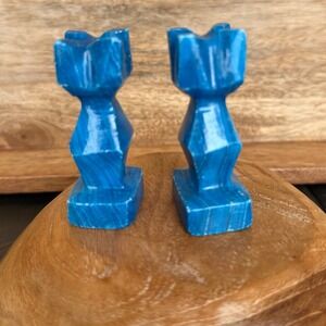Vintage Marble Blue Aztec Stone‎ Replacement Rook Chess Pieces